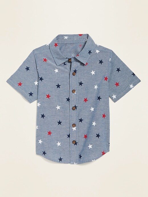 View large product image 1 of 1. Printed Oxford Shirt for Toddler Boys