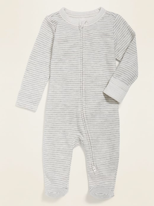 Unisex Striped Double-Layer Sleep & Play One-Piece for Baby | Old Navy