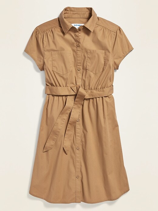 View large product image 1 of 1. Uniform Tie-Belt Shirt Dress for Girls
