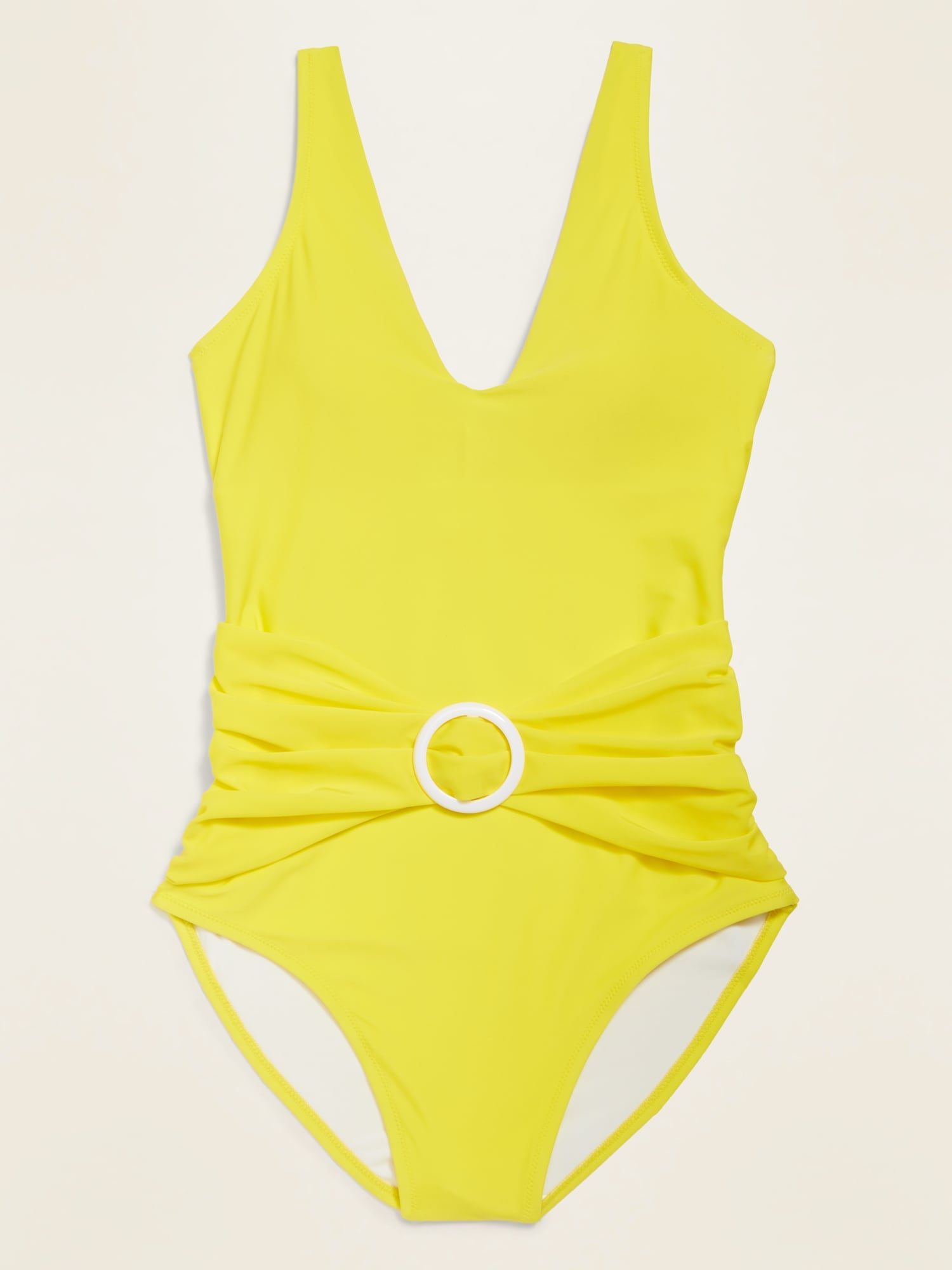 Deep V Neck O Ring Belt One Piece Swimsuit Old Navy 7825