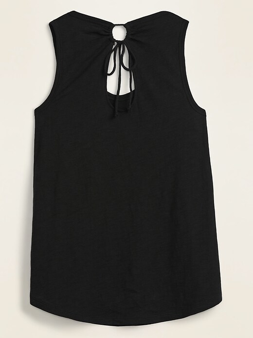 View large product image 2 of 3. Slub-Knit Tie-Back Tank Top