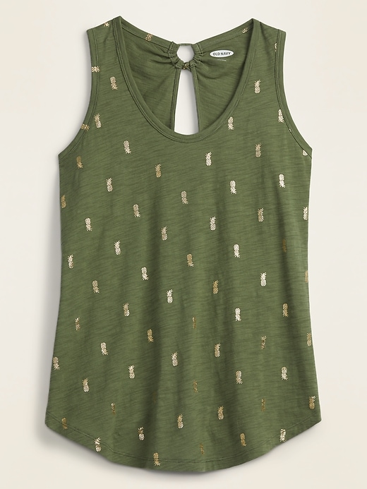 Old Navy Slub-Knit Tie-Back Tank Top for Women green. 1