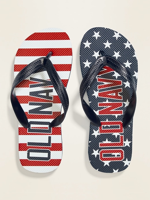 View large product image 1 of 1. Printed Logo-Graphic Flip-Flops For Boys