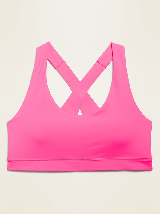 View large product image 1 of 1. Medium Support PowerSoft Cross-Back Cutout Sports Bra for Women XS-XXL