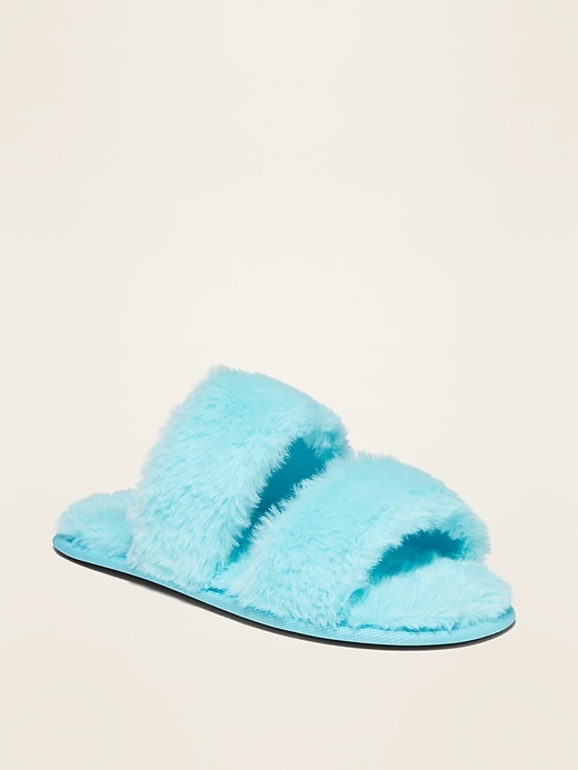 View large product image 1 of 3. Faux-Fur Slide Slippers for Girls