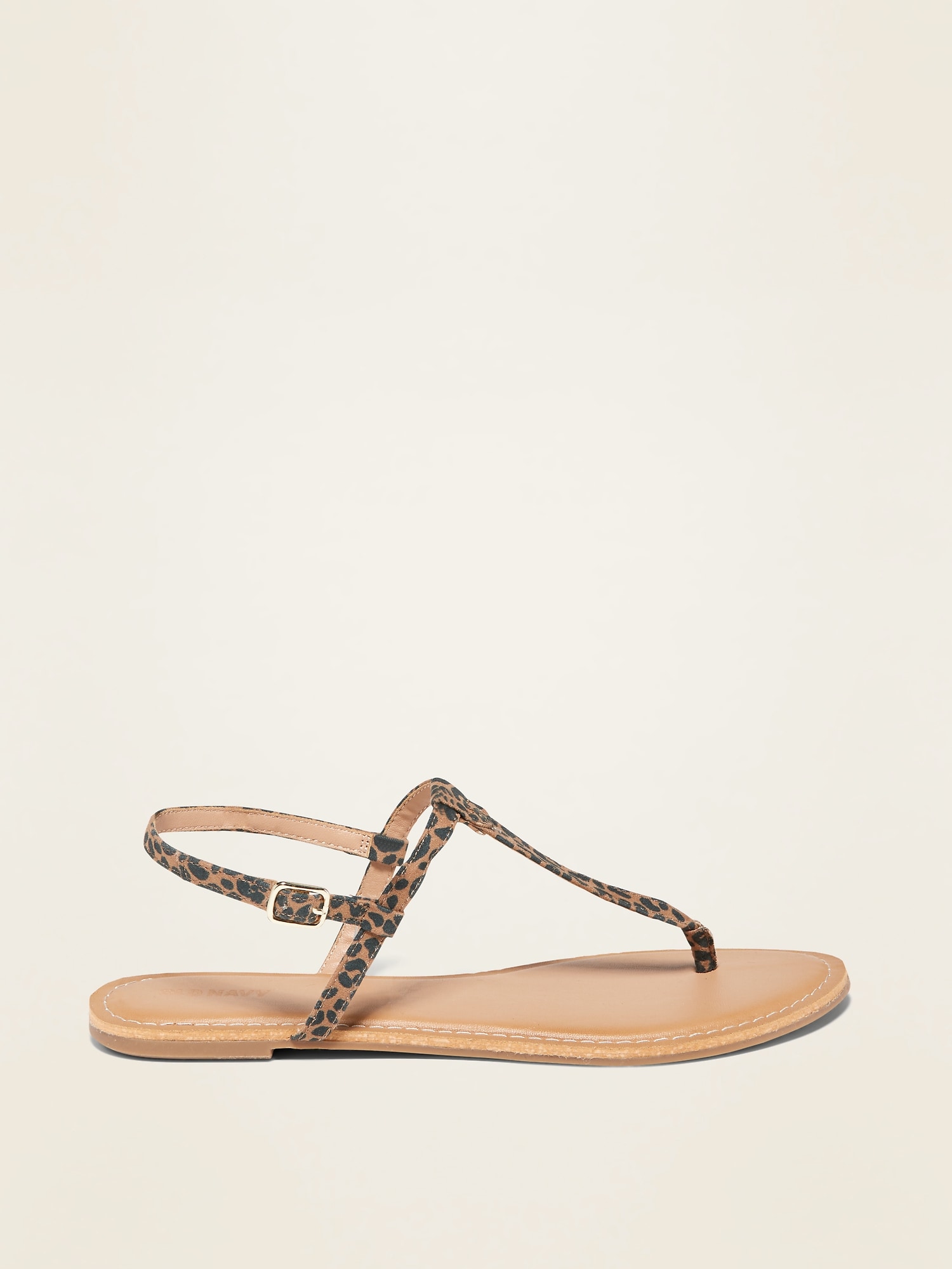Leopard-Print T-Strap Sandals for Women | Old Navy
