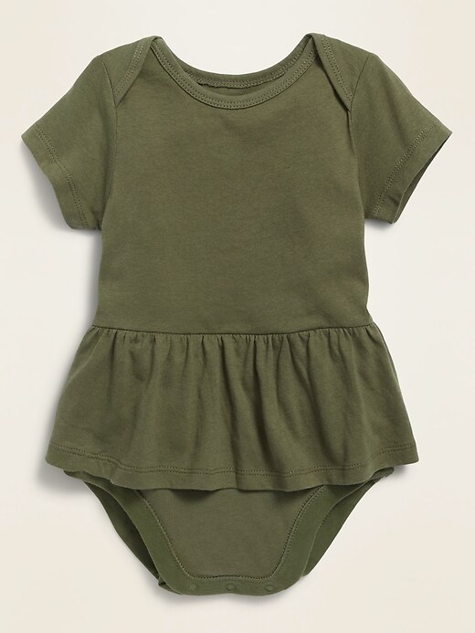View large product image 1 of 1. Peplum-Hem Bodysuit for Baby