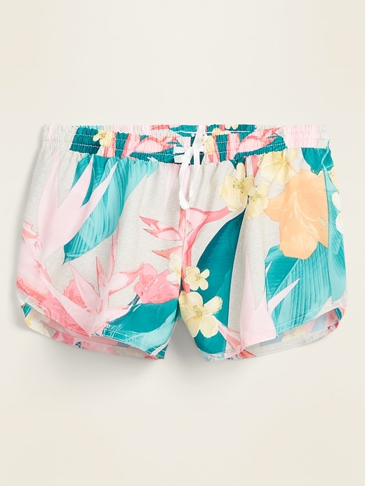 View large product image 1 of 1. Mid-Rise Dolphin-Hem Run Shorts for Women -- 3-inch inseam