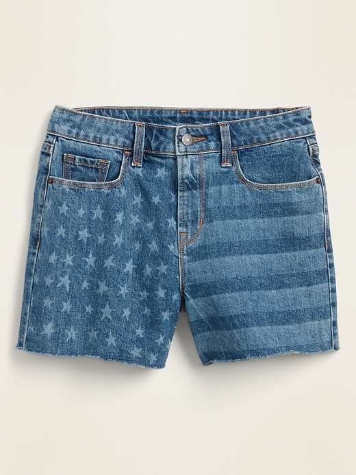 View large product image 1 of 1. High-Waisted Americana Cut-Off Jean Shorts for Women -- 3.5-inch inseam
