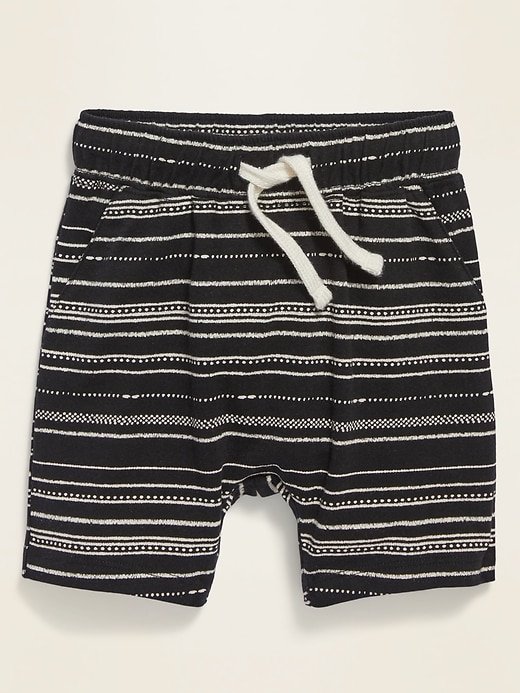 View large product image 1 of 1. Functional Drawstring U-Shaped Slub-Knit Shorts for Toddler Boys