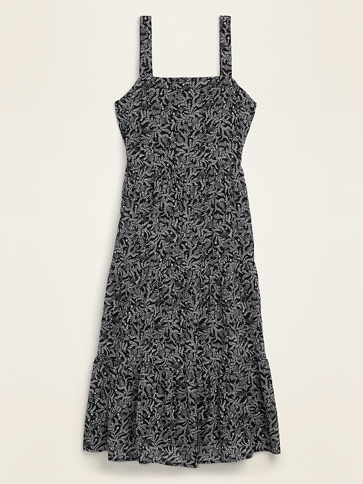 View large product image 1 of 1. Tiered Floral-Print Midi Swing Dress for Women