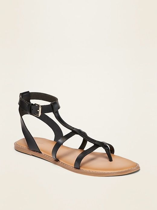 Faux-Leather Gladiator Sandals For Women | Old Navy