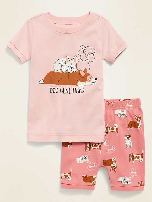 View large product image 1 of 1. "Dog Gone Tired" Pajama Set for Toddler Girls & Baby