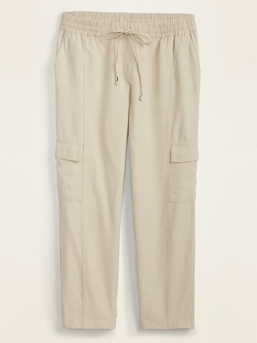 View large product image 1 of 1. Mid-Rise Soft Pull-On Cargo Pants for Women