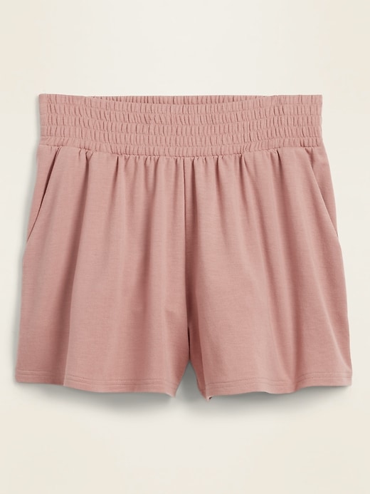 View large product image 1 of 1. High-Waisted Lightweight French Terry Shorts -- 3-inch inseam