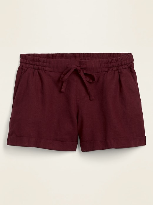 View large product image 1 of 1. Mid-Rise Linen-Blend Shorts - 4-inch inseam