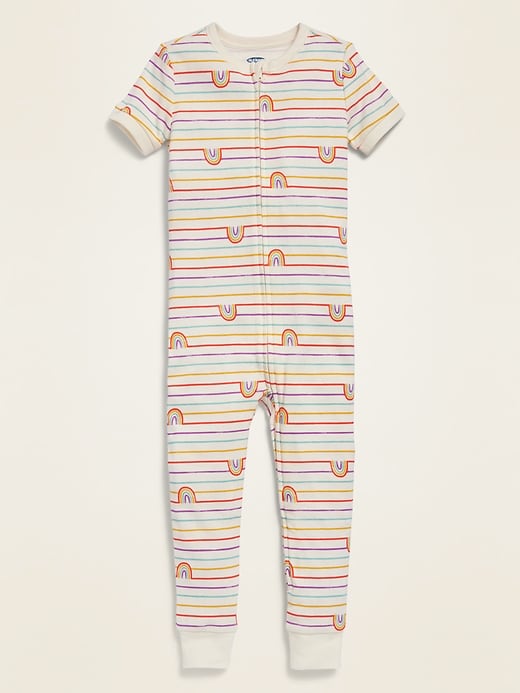 View large product image 1 of 1. Printed Short-Sleeve Pajama One-Piece for Toddler & Baby
