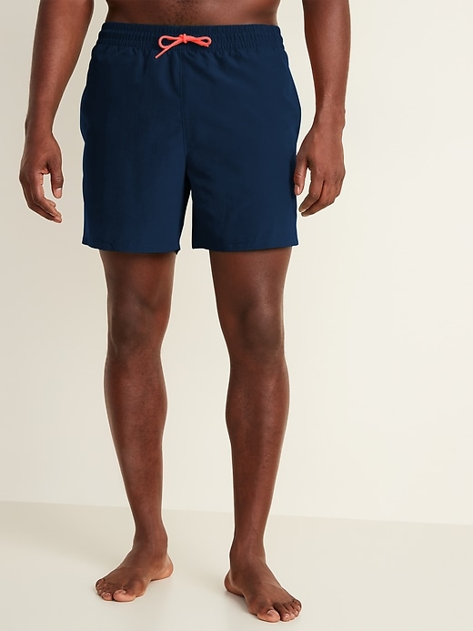 View large product image 1 of 1. Solid-Color Swim Trunks -- 8-inch inseam