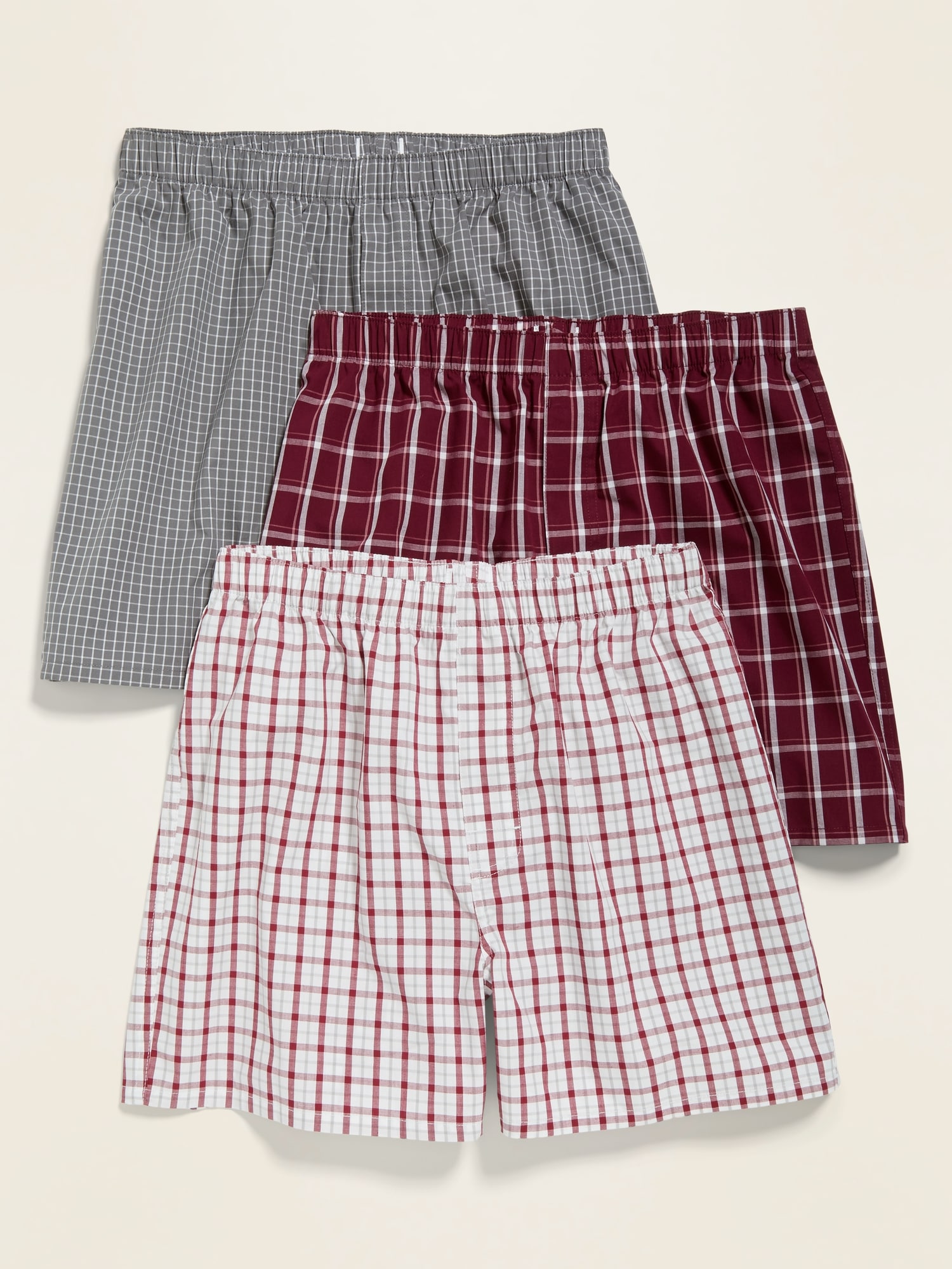 Patterned Poplin Boxer Shorts 3-Pack for Men -- 3.75-inch inseam | Old Navy