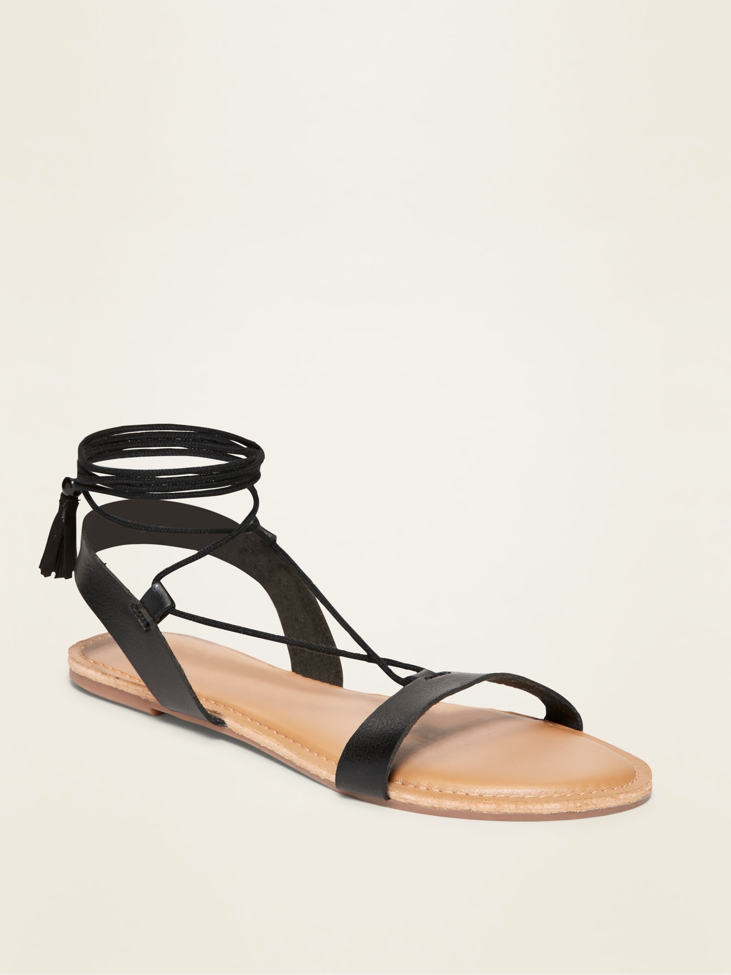 Strappy Faux Leather Lace Up Sandals For Women Old Navy