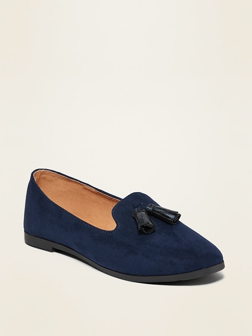 View large product image 1 of 1. Faux-Suede Tassel Loafers for Girls