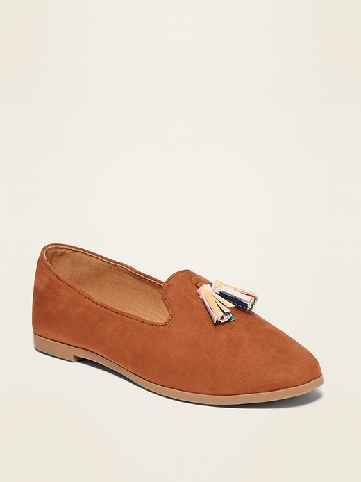 View large product image 1 of 1. Faux-Suede Tassel Loafers for Girls