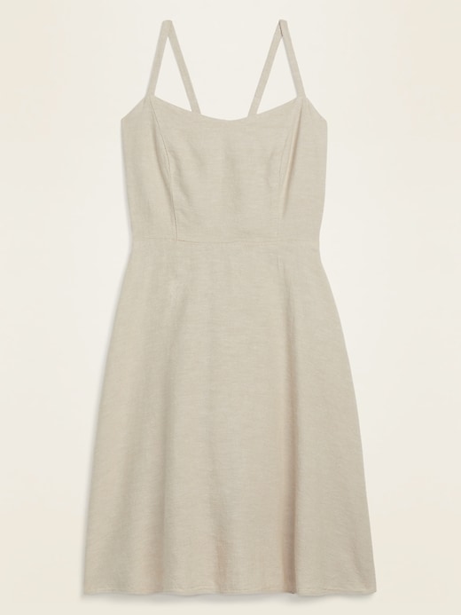 View large product image 1 of 1. Fit & Flare Linen-Blend Cami Mini Dress