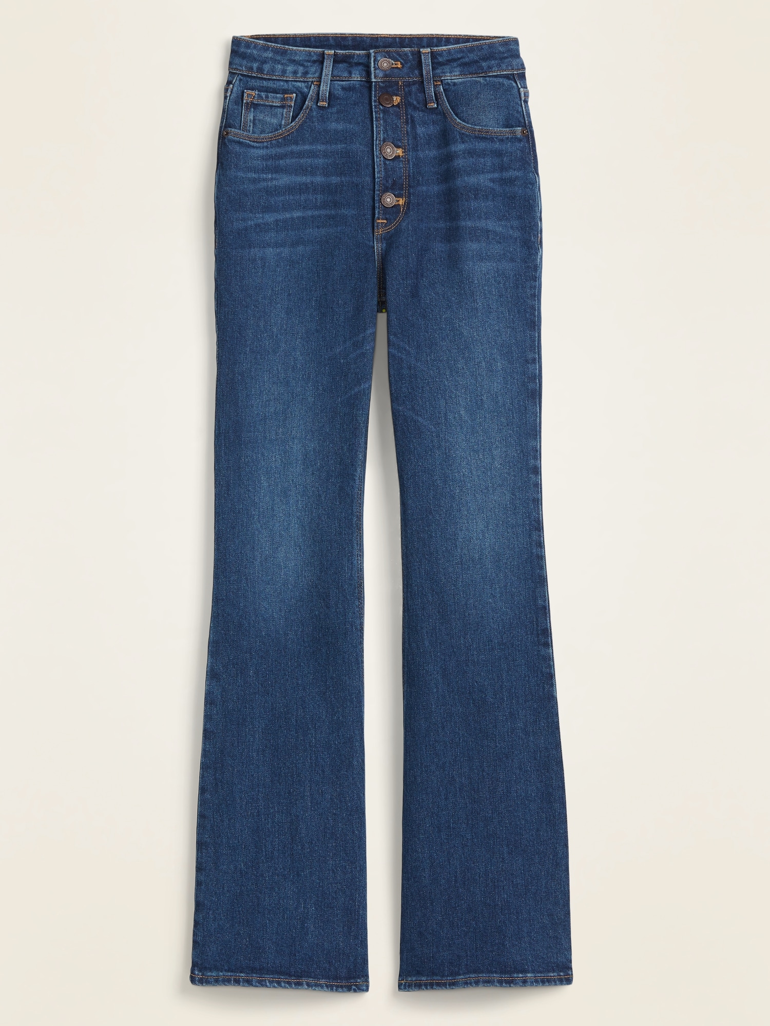 women's exposed button fly jeans