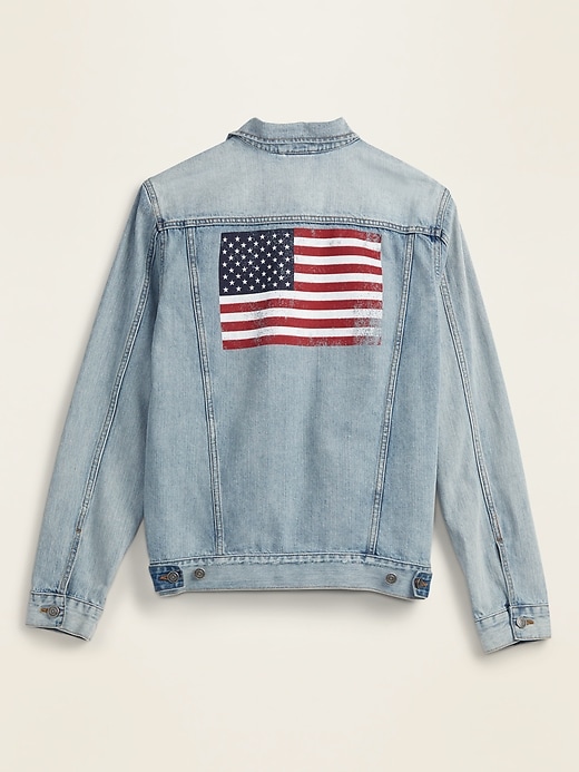 View large product image 1 of 2. American Flag Graphic Jean Jacket