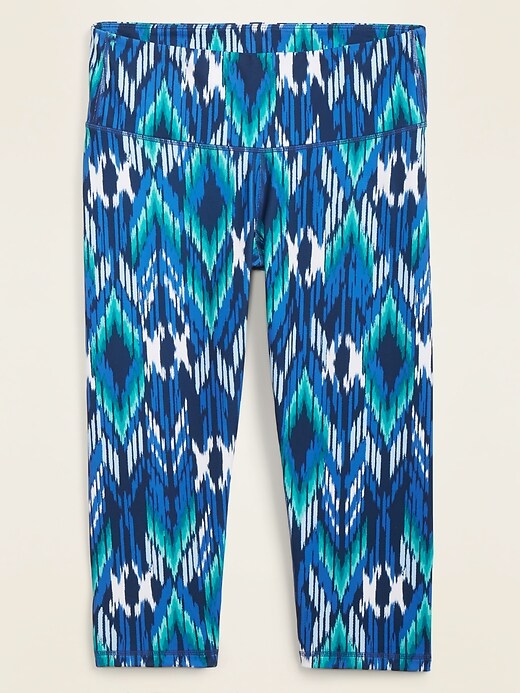 View large product image 1 of 1. High-Waisted Printed Elevate Cropped Plus-Size Leggings