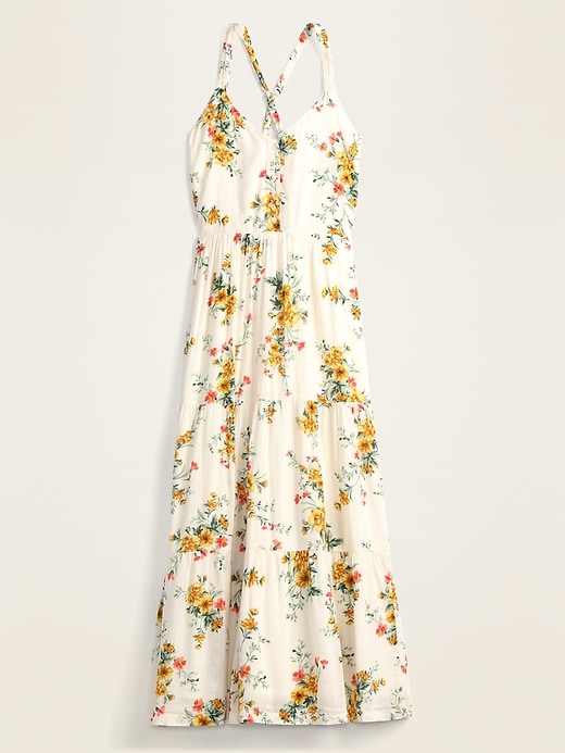 View large product image 2 of 2. Printed Fit & Flare Tiered Maxi Sundress