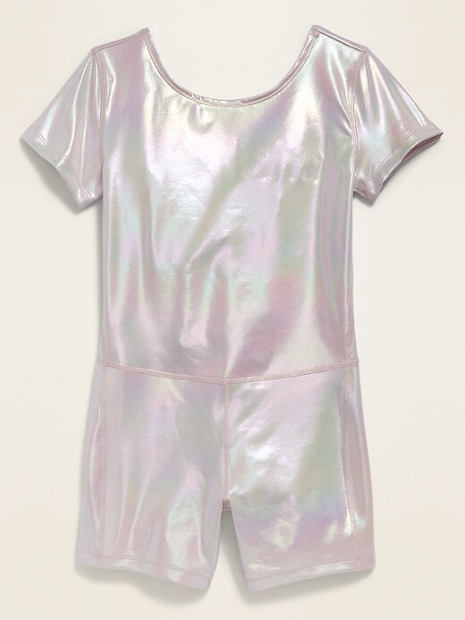 View large product image 1 of 1. Go-Dry Short-Sleeve Unitard for Girls