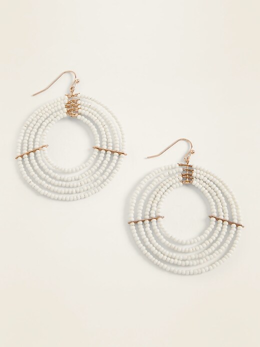 View large product image 1 of 1. Beaded Hoop Earrings For Women