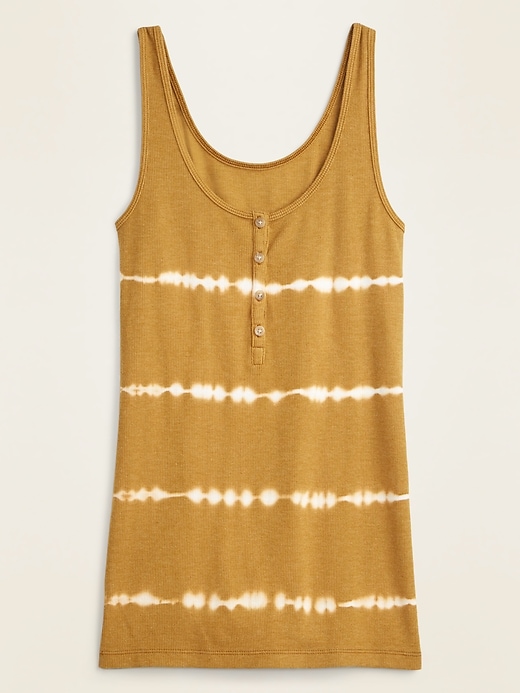 View large product image 1 of 1. Fitted Rib-Knit Henley Tank for Women