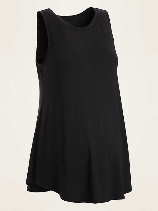 View large product image 1 of 1. Maternity High-Neck Tunic Tank Top