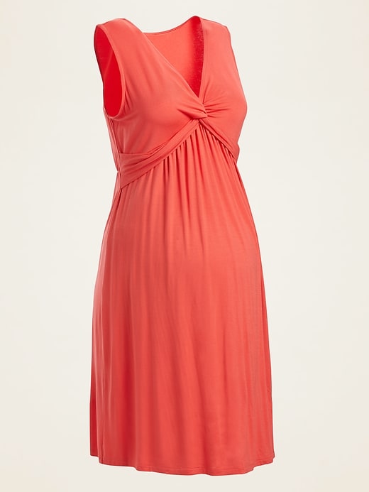 View large product image 1 of 1. Maternity Twist-Front Jersey Dress