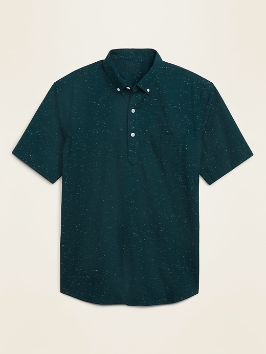 View large product image 1 of 1. Relaxed-Fit Built-In Flex Textured Poplin Popover Shirt