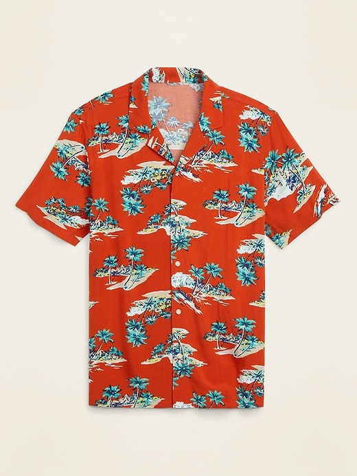 Old Navy Relaxed-Fit Printed Short-Sleeve Camp Shirt for Men. 1 Old Navy Relaxed-Fit Printed Short-Sleeve Camp Shirt for Men. 1