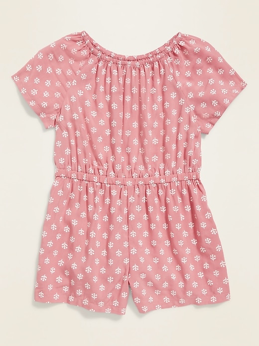 View large product image 1 of 1. Flutter-Sleeve Cinched-Waist Romper for Toddler Girls