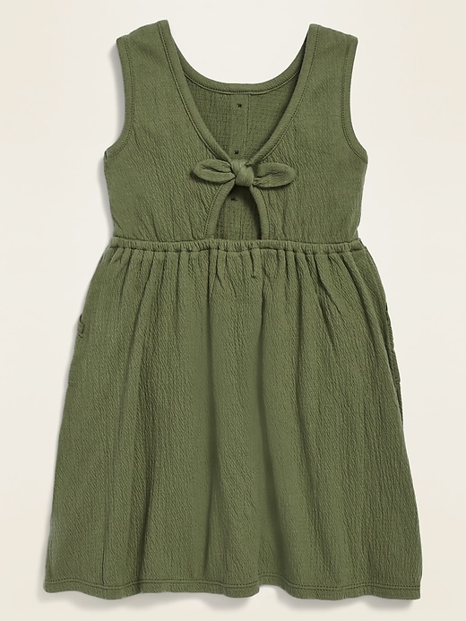 Sleeveless Fit & Flare Textured Bow-Back Dress for Toddler Girls | Old Navy