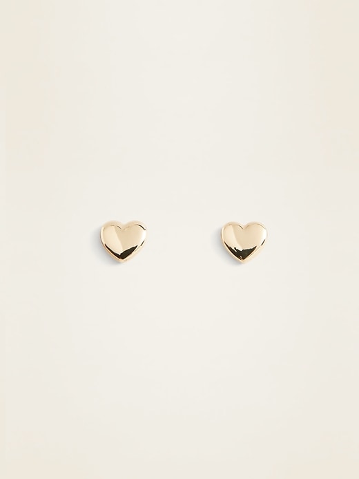 Old Navy Gold-Plated Heart Stud Earrings for Women. 1