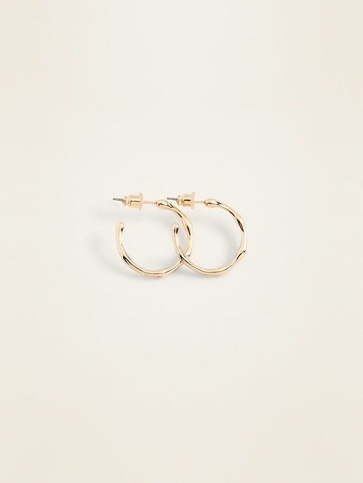 View large product image 1 of 1. Real Gold-Plated Hoop Earrings For Women