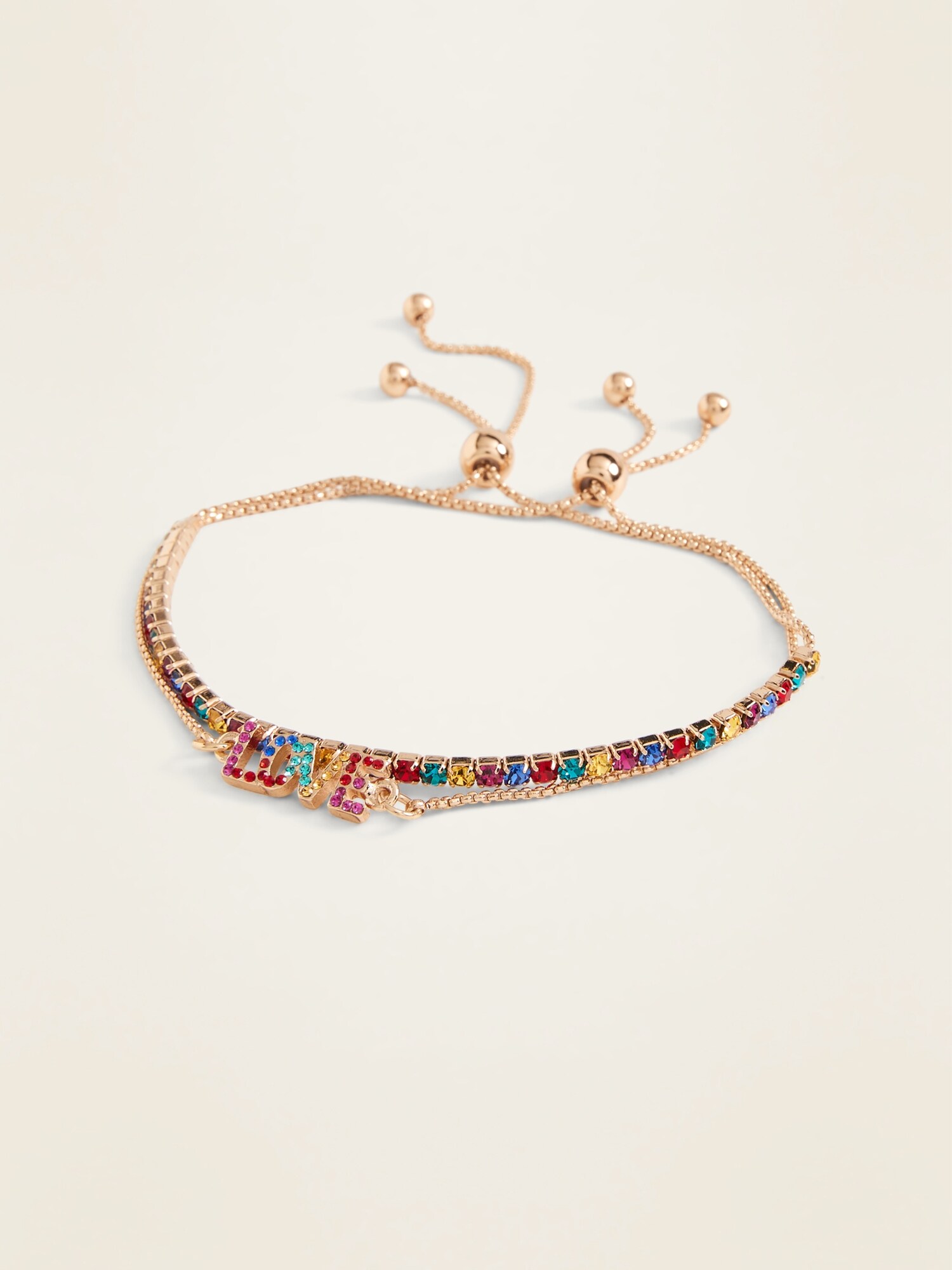 Gold-Toned Love Charm Bracelet For Women | Old Navy