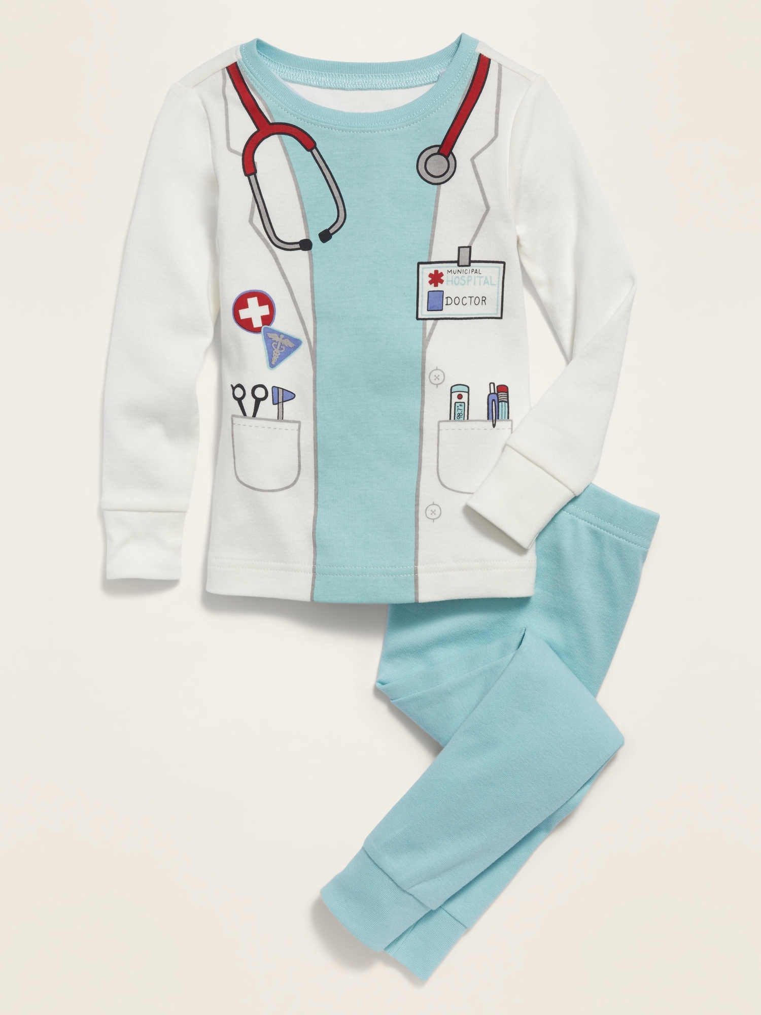 Oldnavy Unisex Doctor Costume Pajama Set for Toddler & Baby Hot Deal