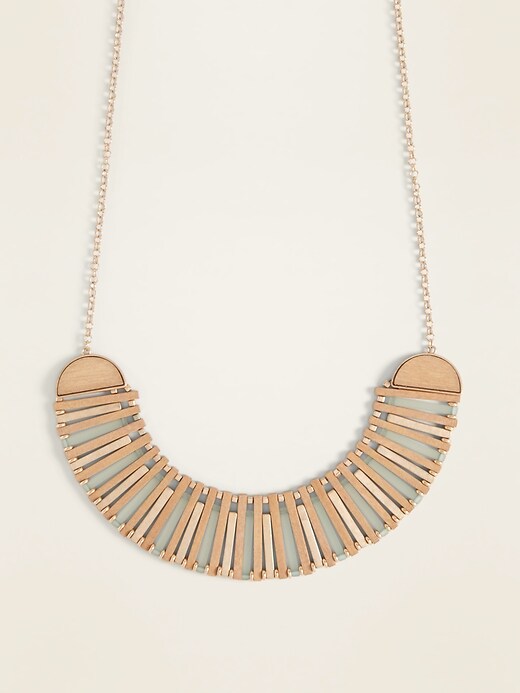 Old Navy Mixed-Media Statement Necklace for Women. 1