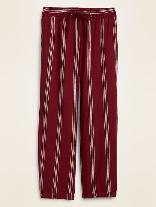 View large product image 1 of 1. Mid-Rise Striped Linen-Blend Wide-Leg Pants for Women