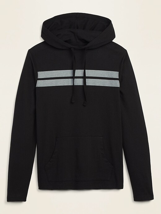 View large product image 1 of 1. Soft-Washed Chest-Stripe Pullover Tee Hoodie