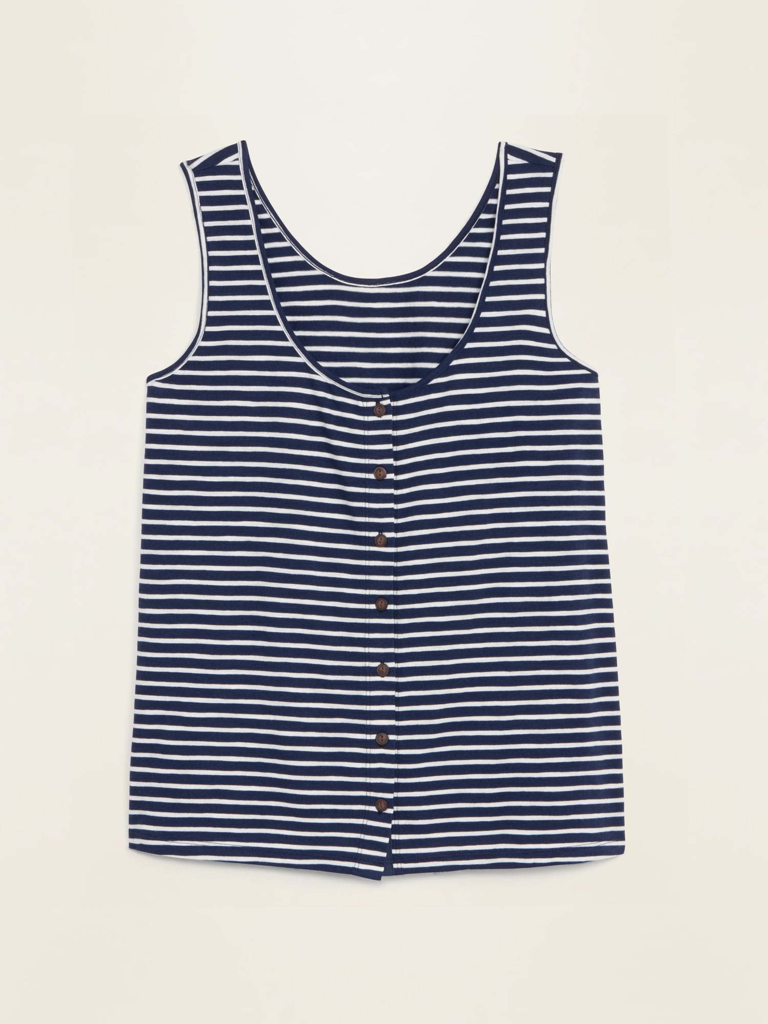 Slub-Knit Button-Front Tank Top | Old Navy