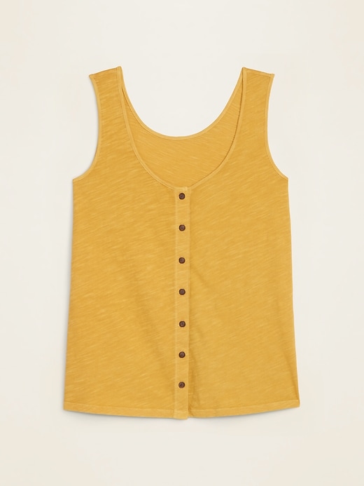 View large product image 1 of 1. Slub-Knit Button-Front Tank Top for Women