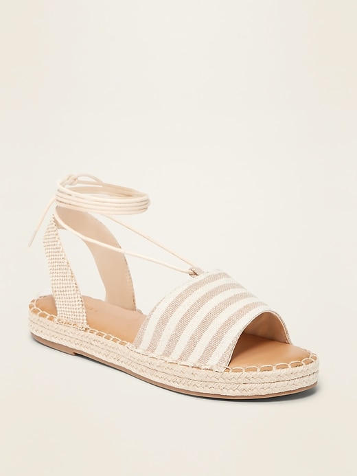 Old Navy Textile Lace-Up Espadrille Sandals for Women. 1